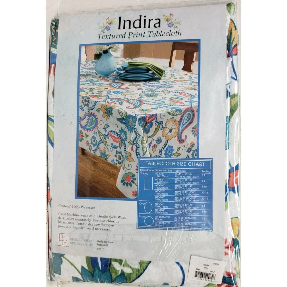 Textured Printed Fabric Tablecloth 60